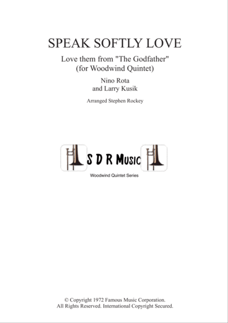 Speak Softly Love Woodwind Quintet scores gallery preview page 1