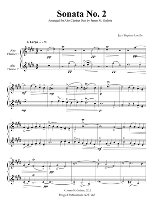 Loeillet: Sonata No. 2 for Alto Clarinet Duo