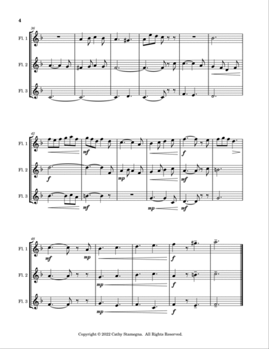 I’ll Take You Home Again, Kathleen (Flute Trio) Flute Trio scores gallery preview page 5