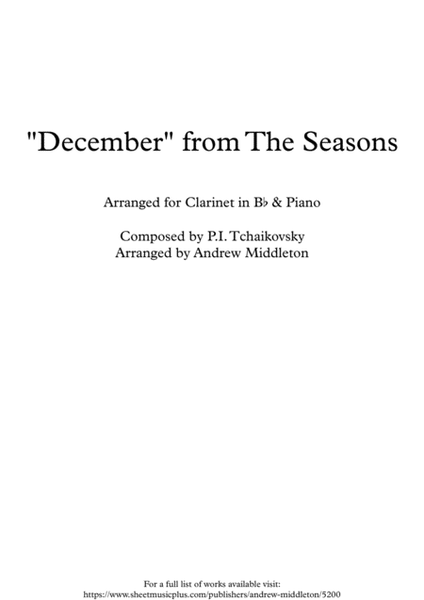 December from The Seasons arranged for Flute and Piano