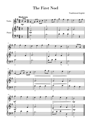 The First Noel (for Violin and Piano Beginners)