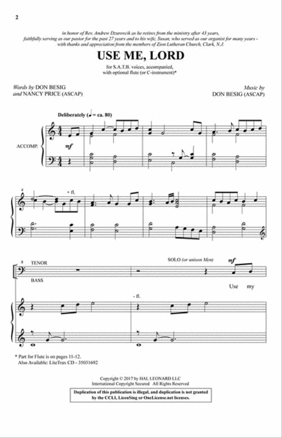 Use Me, Lord 4-Part scores gallery preview page 2