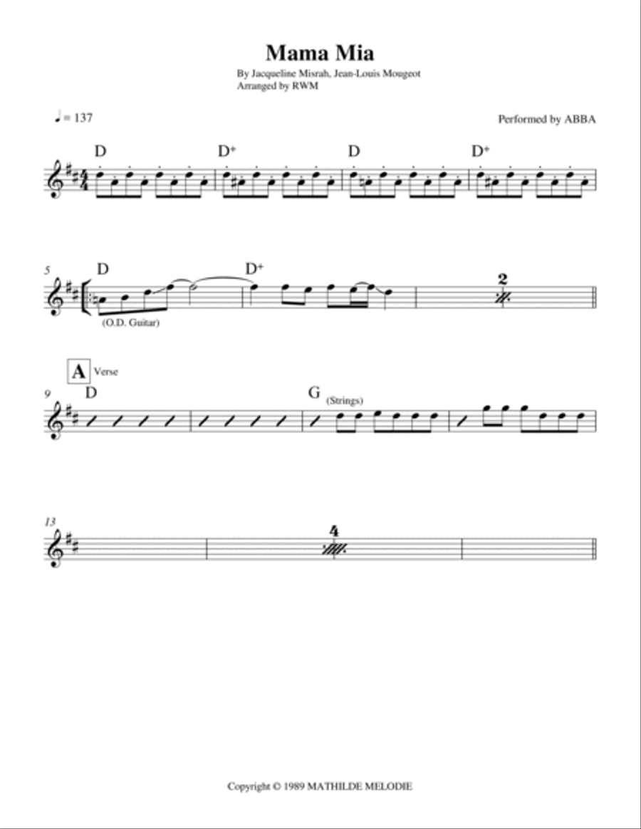 Mama Mia Mama Mia Piano scores gallery preview page 2