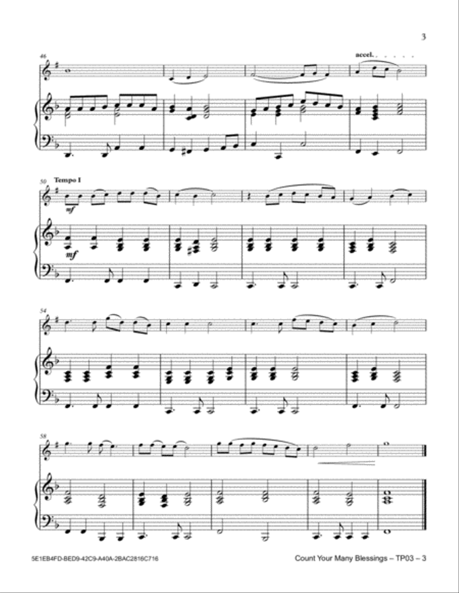 Count Your Many Blessings Trumpet Solo scores gallery preview page 3