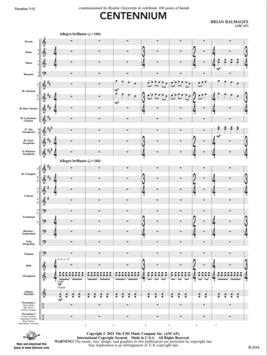 Centennium: Score Centennium: Score Concert Band scores gallery preview page 3