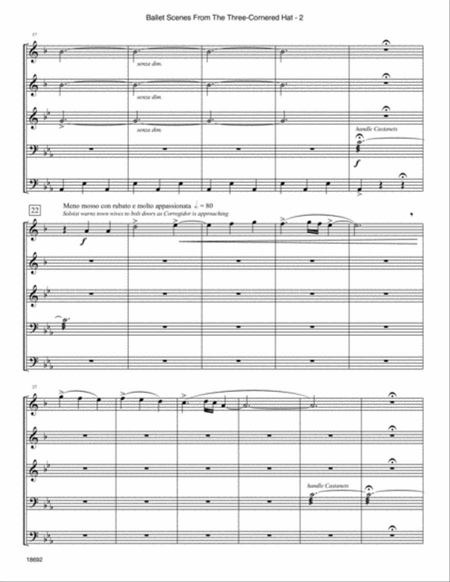 Ballet Scenes From The Three-Cornered Hat Horn scores gallery preview page 3