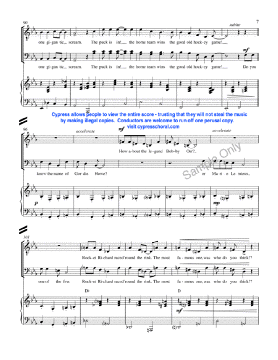 The Hockey Song The Hockey Song TTBB scores gallery preview page 8