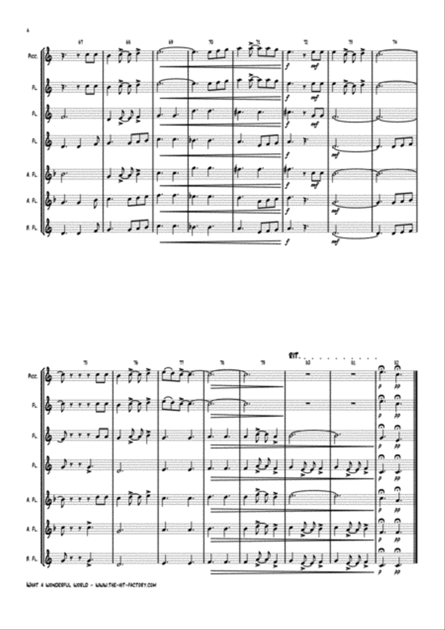 What A Wonderful World Woodwind Ensemble scores gallery preview page 4