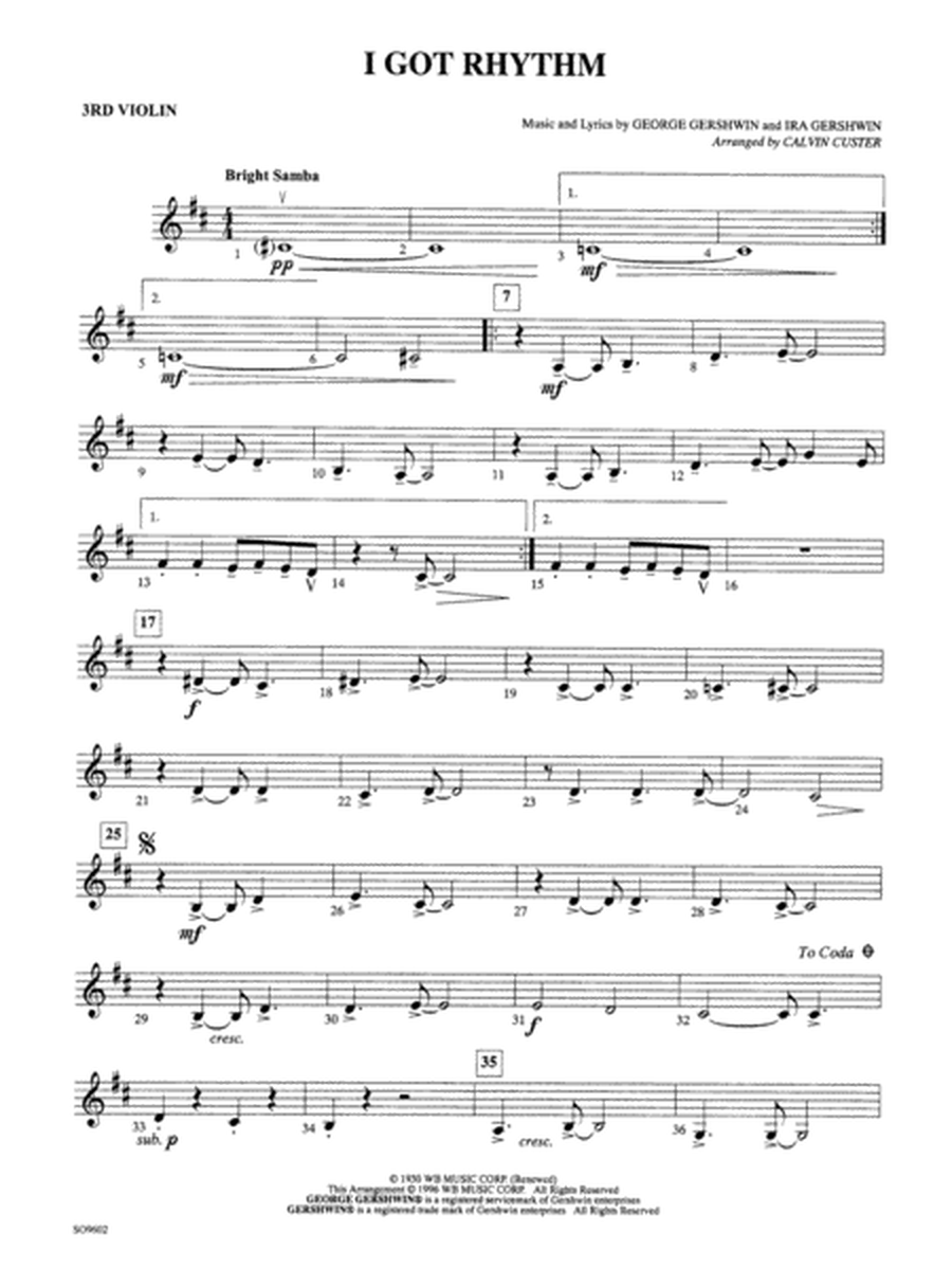 I Got Rhythm: 3rd Violin (Viola [TC])