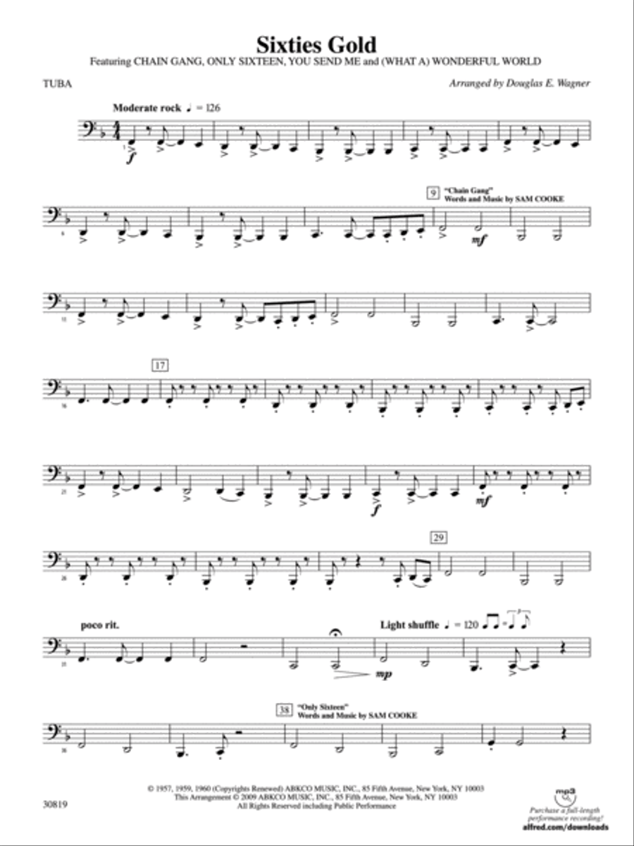 Sixties Gold: Tuba Concert Band scores gallery preview page 1