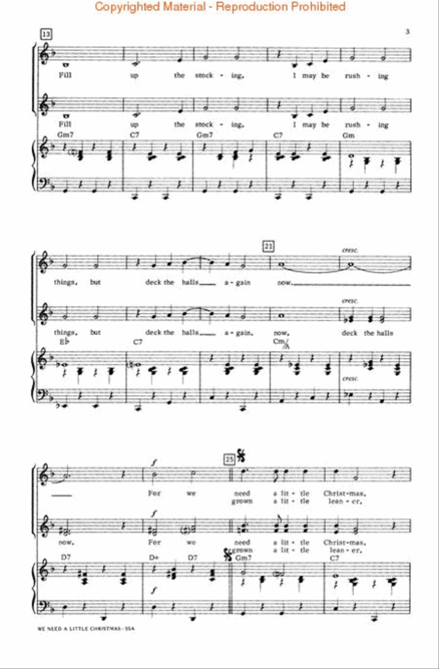 We Need a Little Christmas SSA scores gallery preview page 3