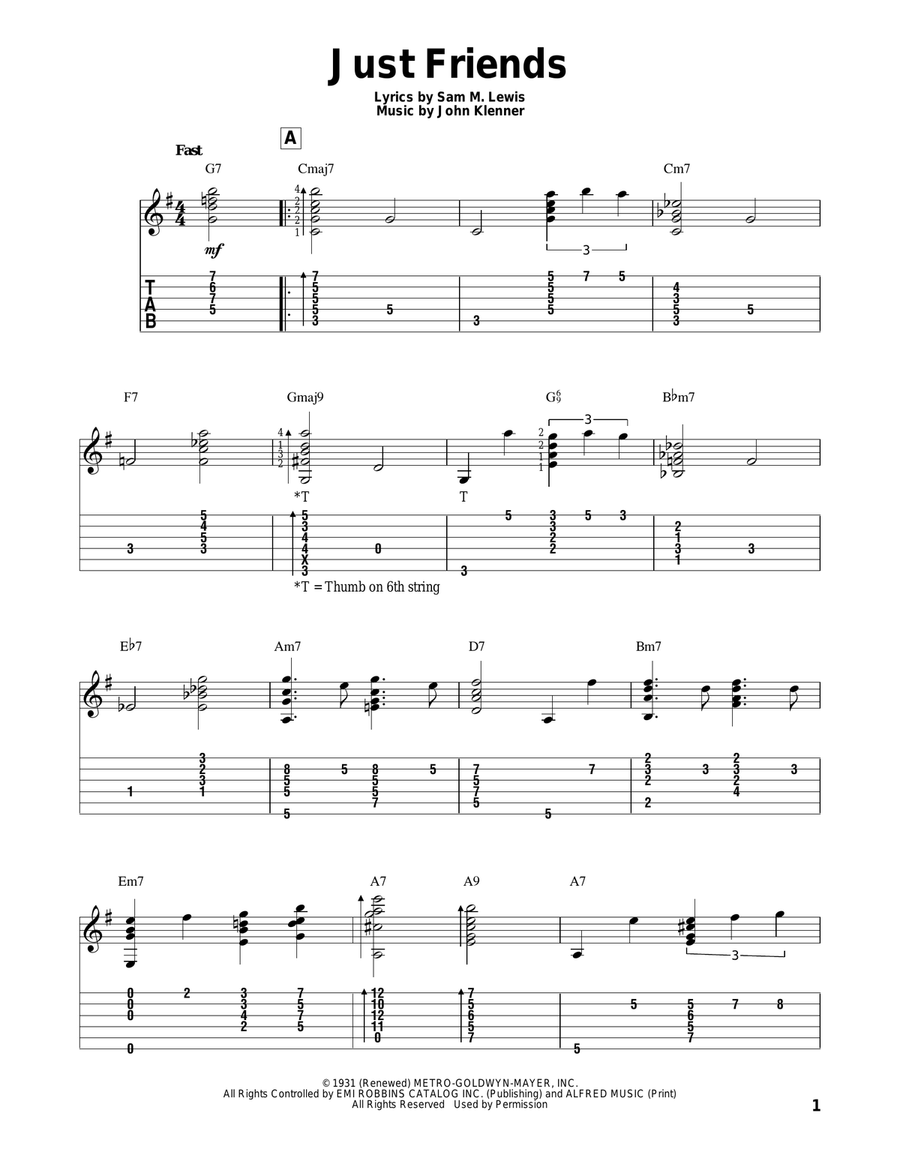 Just Friends Electric Guitar scores gallery preview page 1