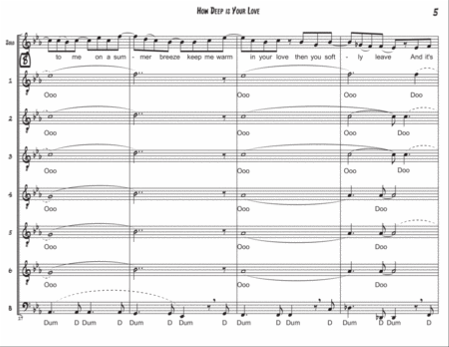 How Deep Is Your Love TTBB scores gallery preview page 6