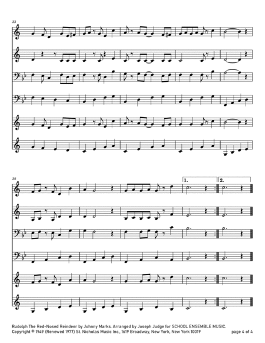 Rudolph The Red-nosed Reindeer Euphonium scores gallery preview page 4