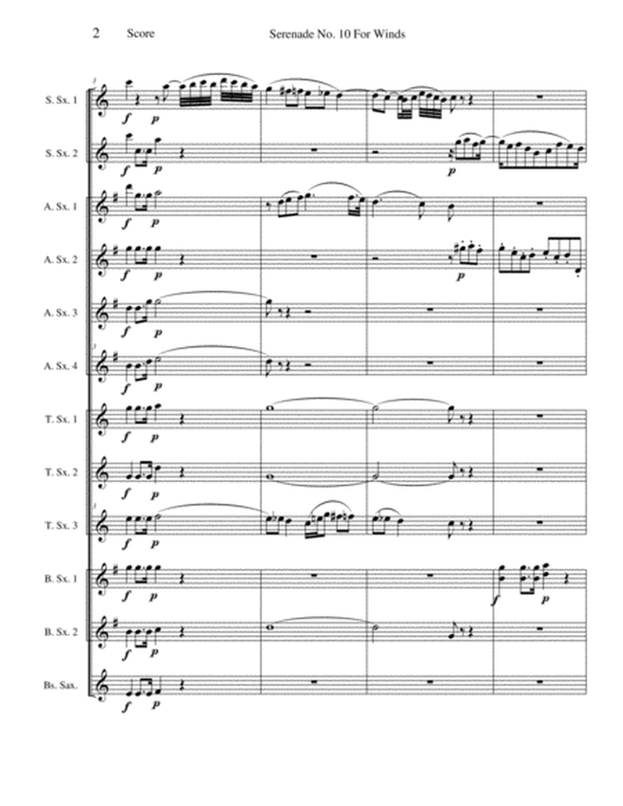 Serenade No. 10 for Winds - Mvt I (Largo) image number null
