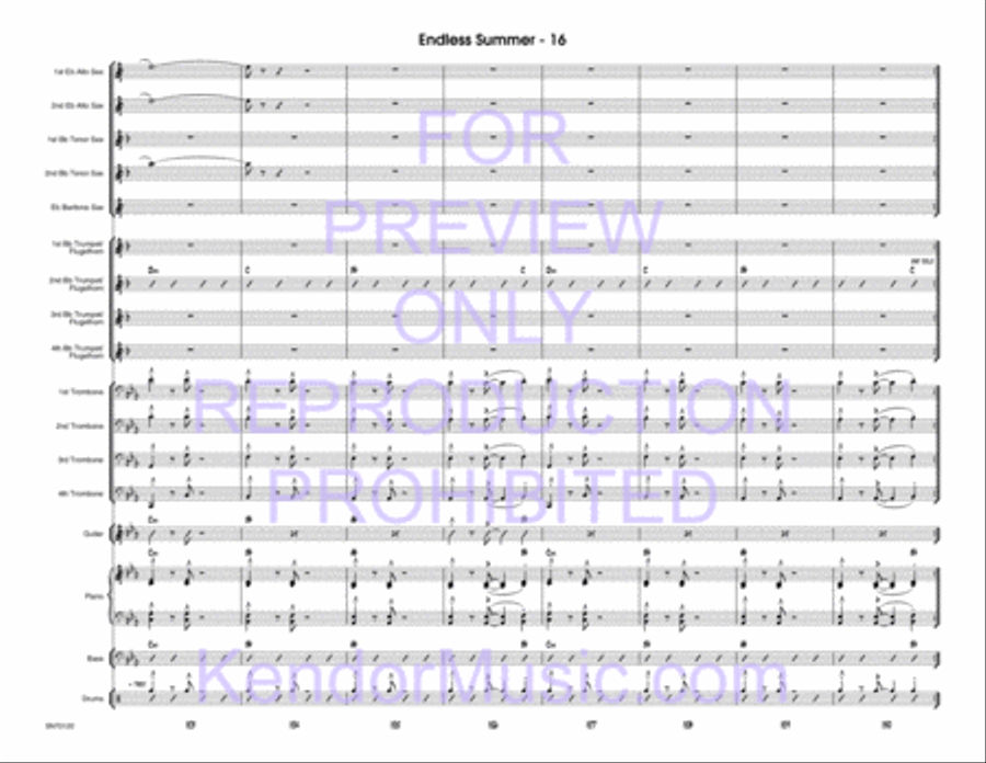 Endless Summer (Full Score) Jazz Ensemble scores gallery preview page 17