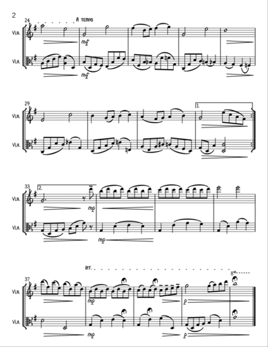 Over The Rainbow String Duet scores gallery preview page 2