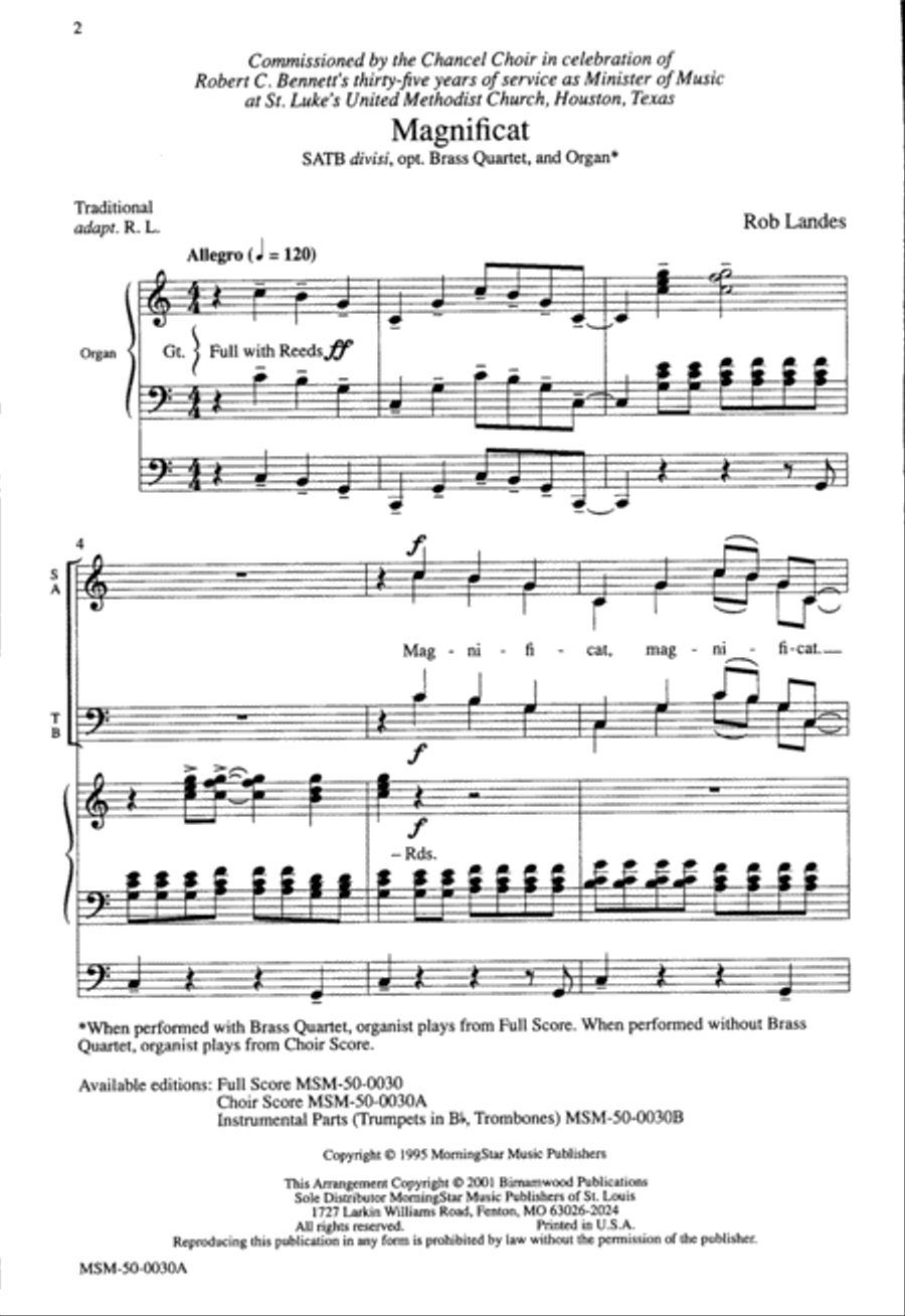 Magnificat (Choral Score) image number null