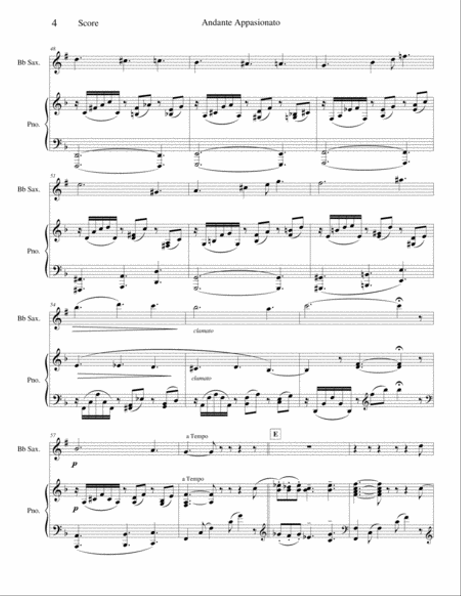 Andante Appasionato Andante Appasionato Soprano Saxophone scores gallery preview page 4