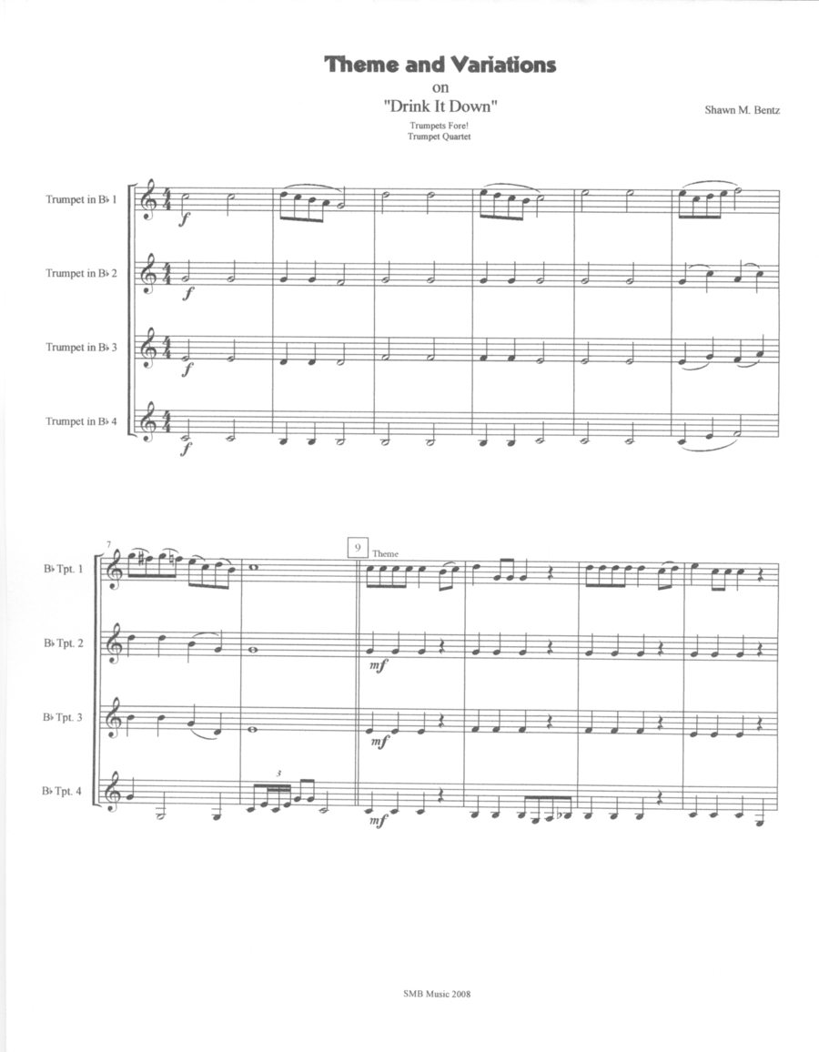 Drink it Down Brass Ensemble scores gallery preview page 1