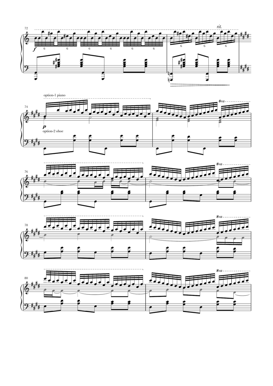 Ravel Piano Concerto 2nd Movement Piano Solo scores gallery preview page 4