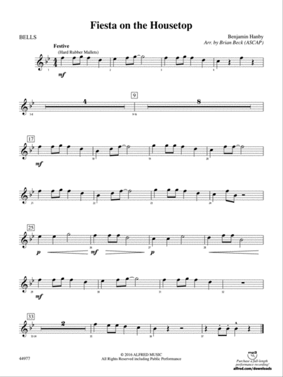 Fiesta on the Housetop: Bells Concert Band scores gallery preview page 1
