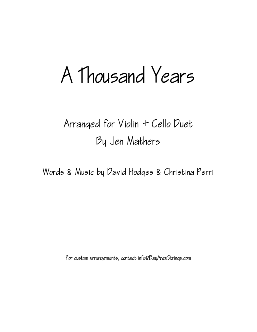 A Thousand Years String Duet scores gallery preview page 1