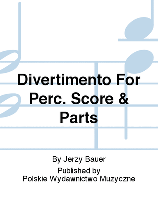 Book cover for Divertimento For Perc. Score & Parts