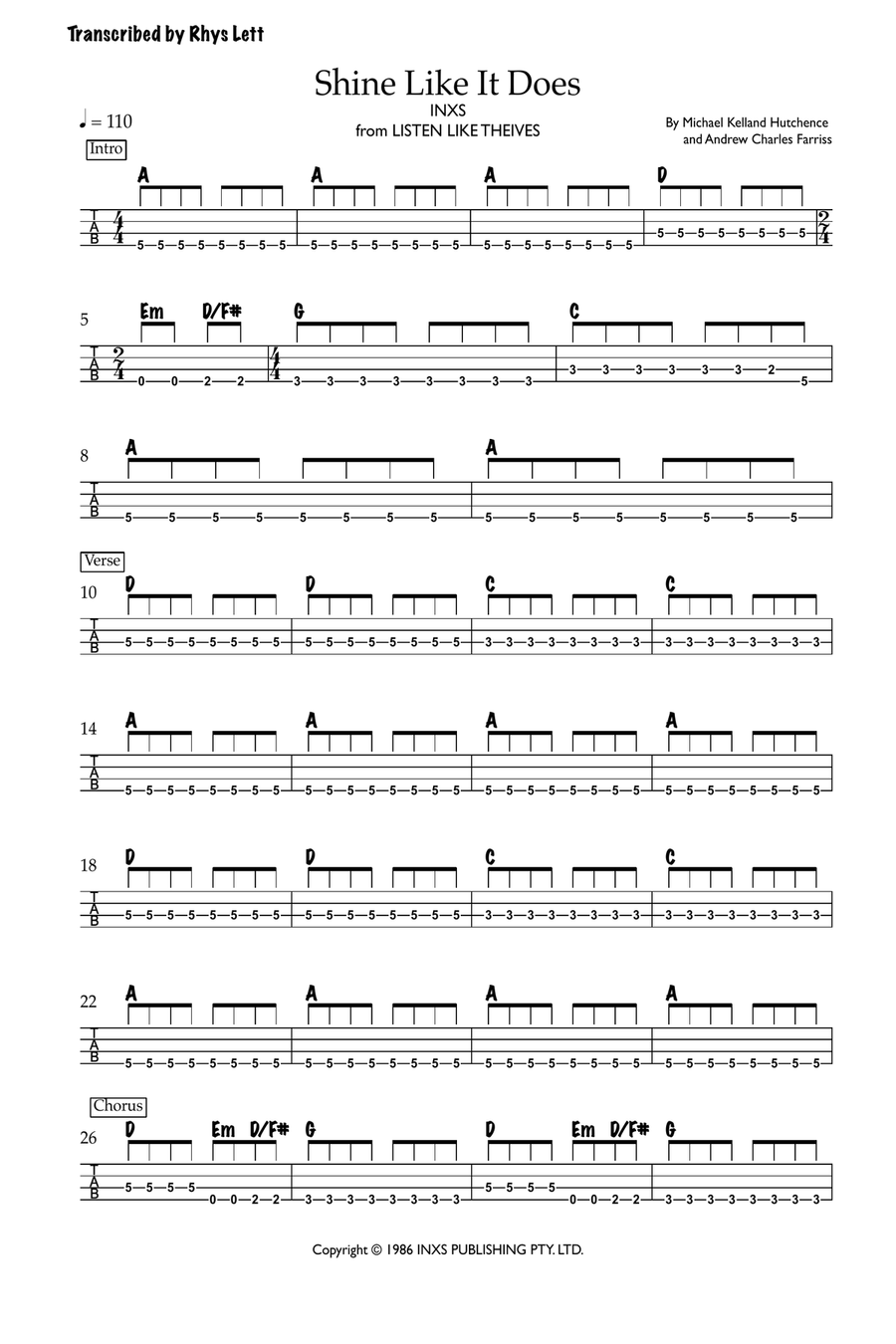 Shine Like It Does Shine Like It Does Acoustic Guitar scores gallery preview page 1