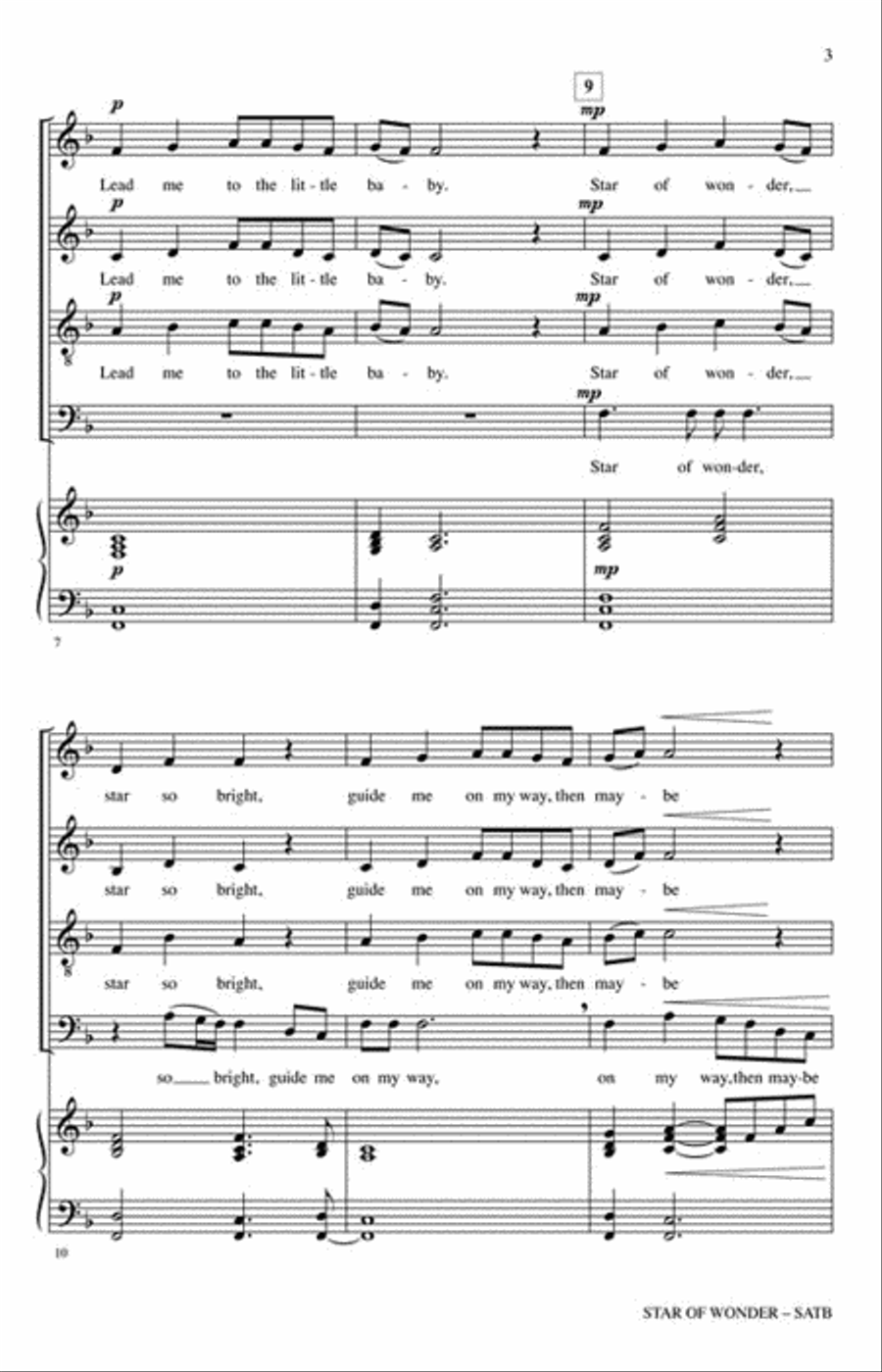 Star of Wonder 4-Part scores gallery preview page 3