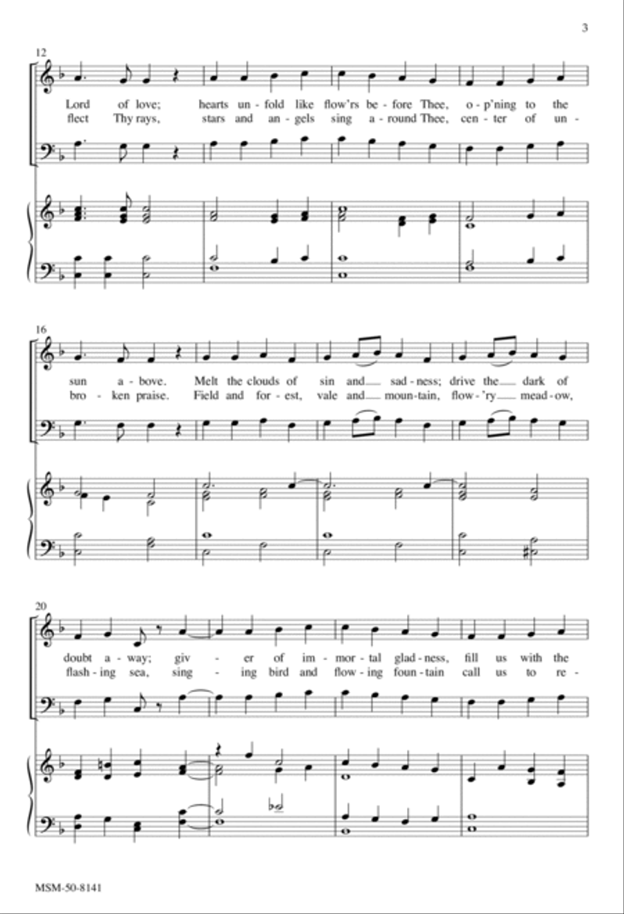Joyful, Joyful, We Adore Thee 4-Part scores gallery preview page 3