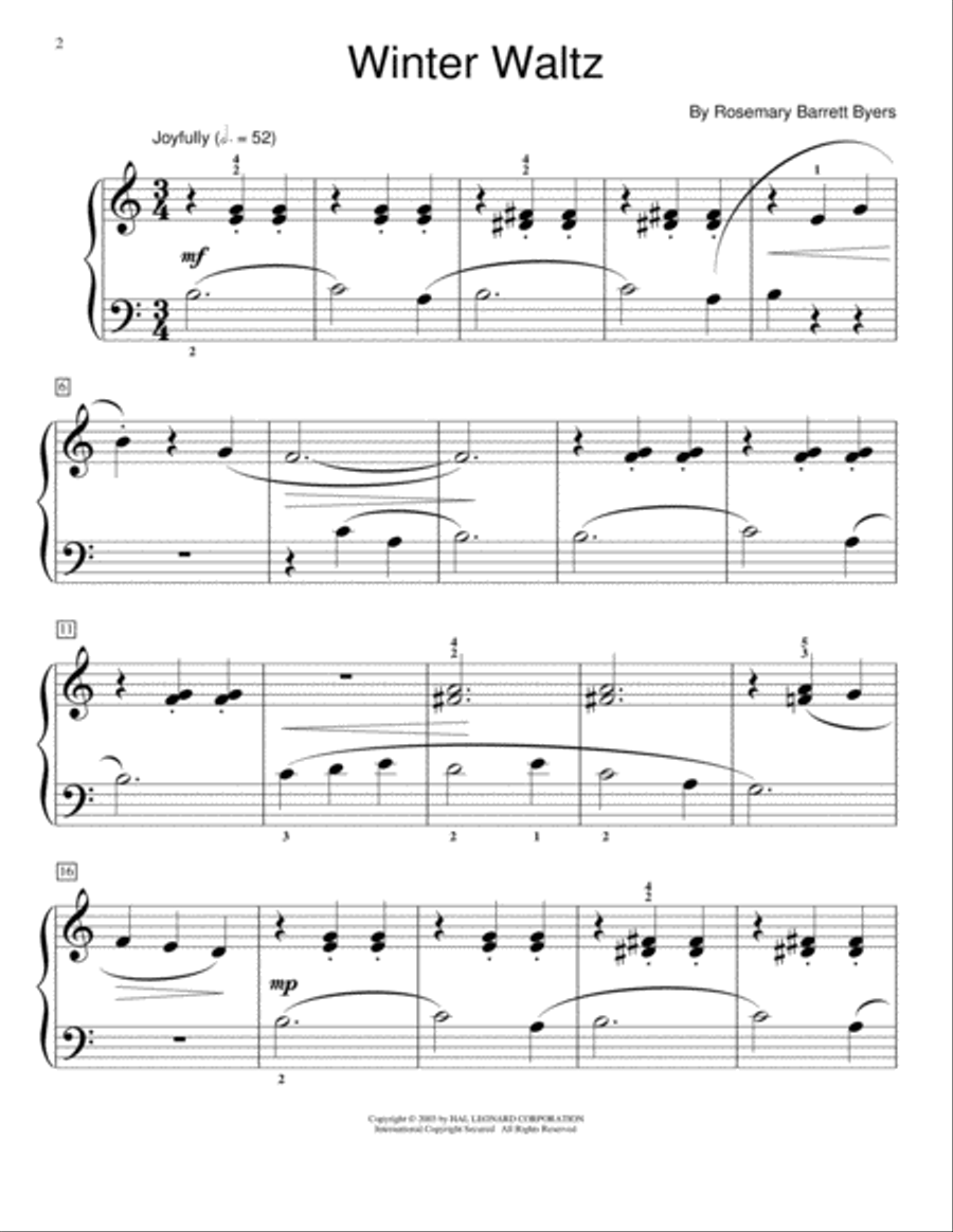 Winter Waltz Winter Waltz Piano Method scores gallery preview page 1