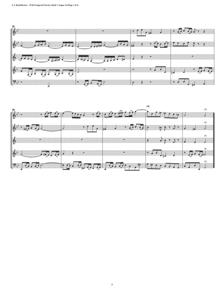 Fugue 16 from Well-Tempered Clavier, Book 1 (Woodwind Quintet) image number null