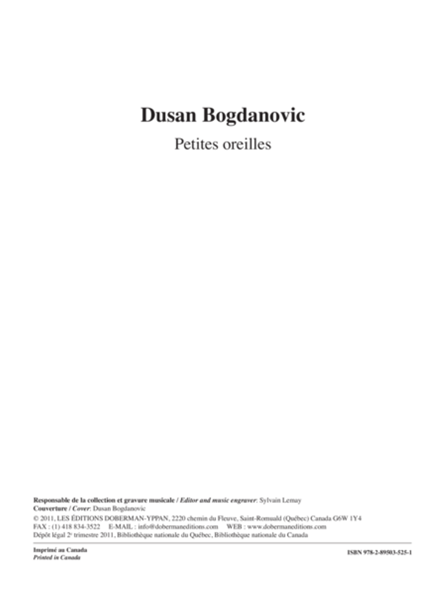 Petites oreilles Flute scores gallery preview page 1