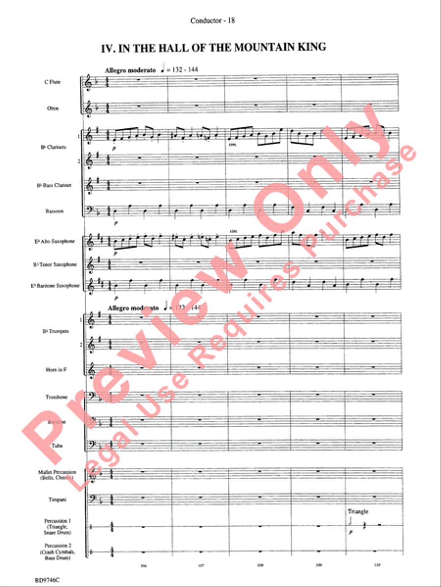 Peer Gynt Suite Concert Band scores gallery preview page 20