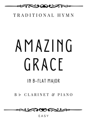 Book cover for Hymn - Amazing Grace (How Sweet The Sound) in B flat Major - Easy