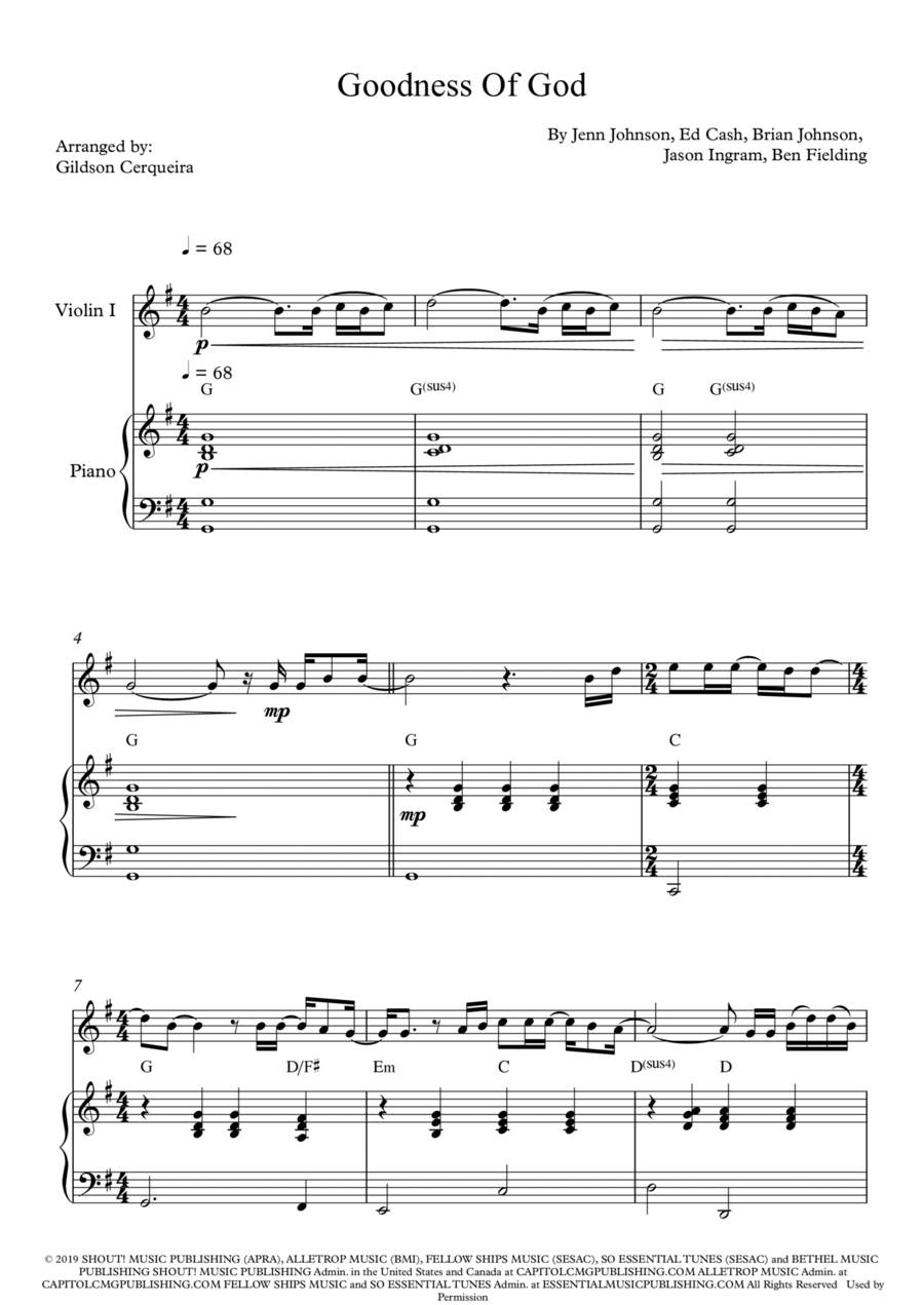 Goodness Of God Chamber Music scores gallery preview page 1