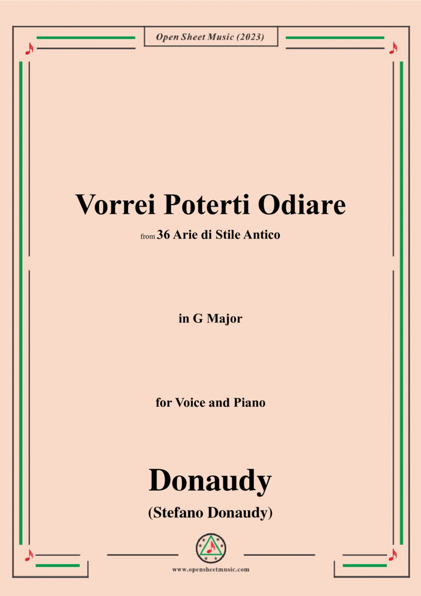 Donaudy-Vorrei Poterti Odiare,in G Major