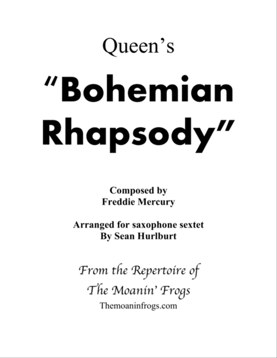 Bohemian Rhapsody Woodwind Ensemble scores gallery preview page 1