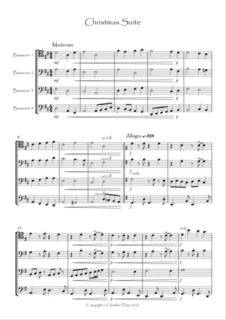 Christmas Suite Bassoon Quartet scores gallery preview page 2
