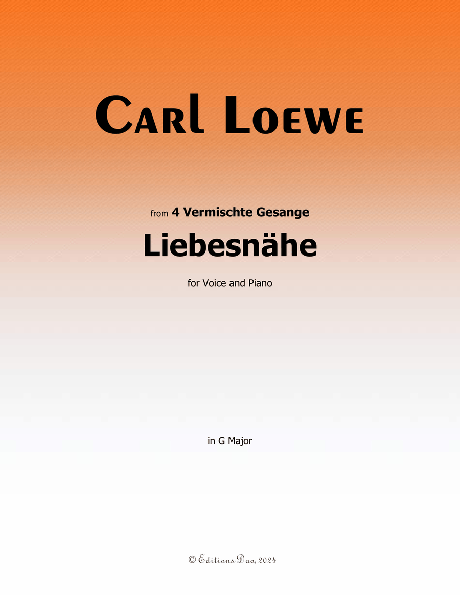 Liebesnahe, by Carl Loewe, in G Major Voice scores gallery preview page 1