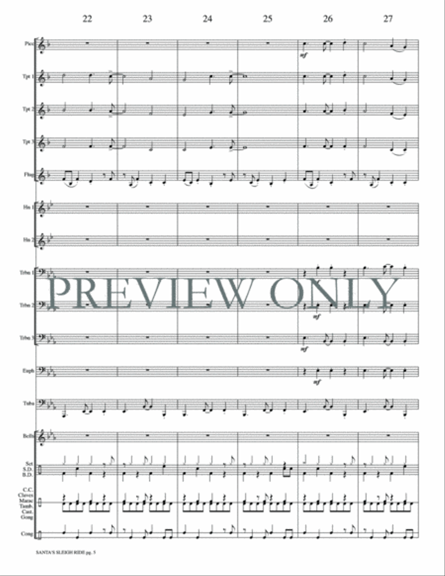 Santa's Sleigh Ride Small Ensemble scores gallery preview page 7