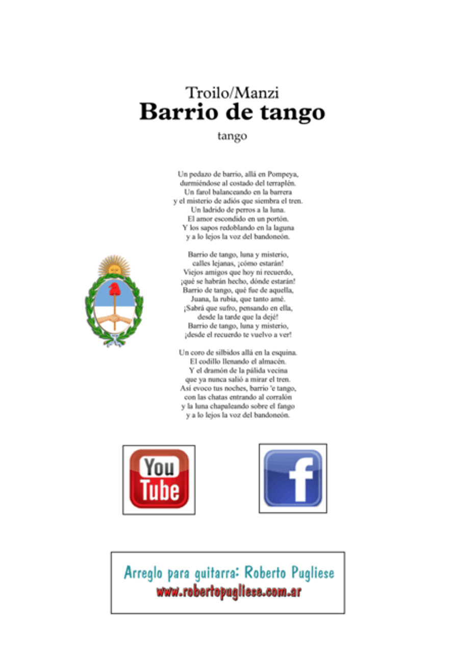 Barrio de tango - Tango (Troilo - Manzi) Classical Guitar scores gallery preview page 2