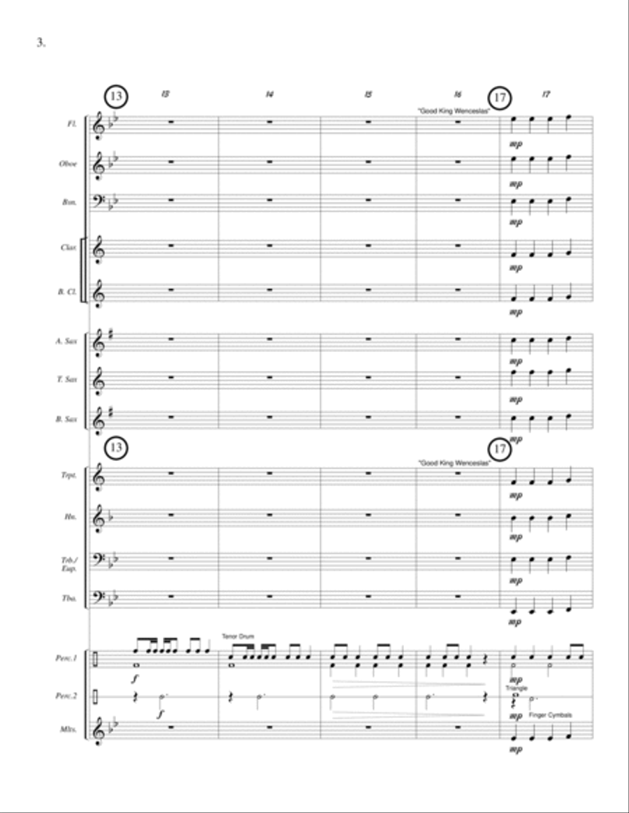 JOY TO THE KING (beginner band - super easy - score, parts & license to copy - winter concert) image number null