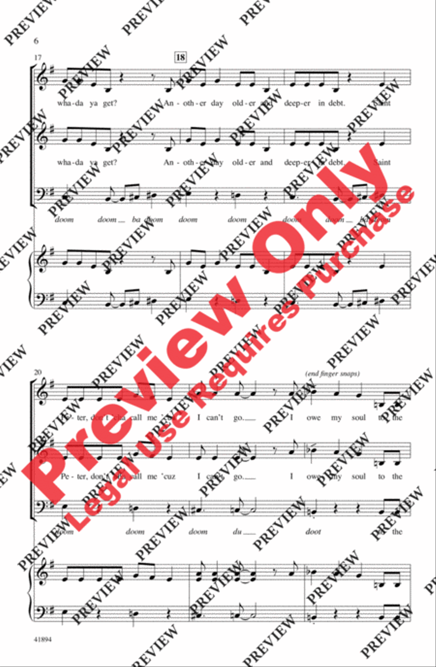 Sixteen Tons Sixteen Tons 3-Part scores gallery preview page 5