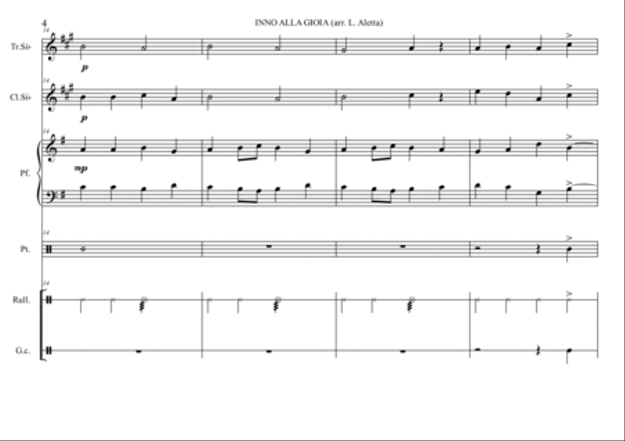 Inno alla gioia - Score Only Small Ensemble scores gallery preview page 4