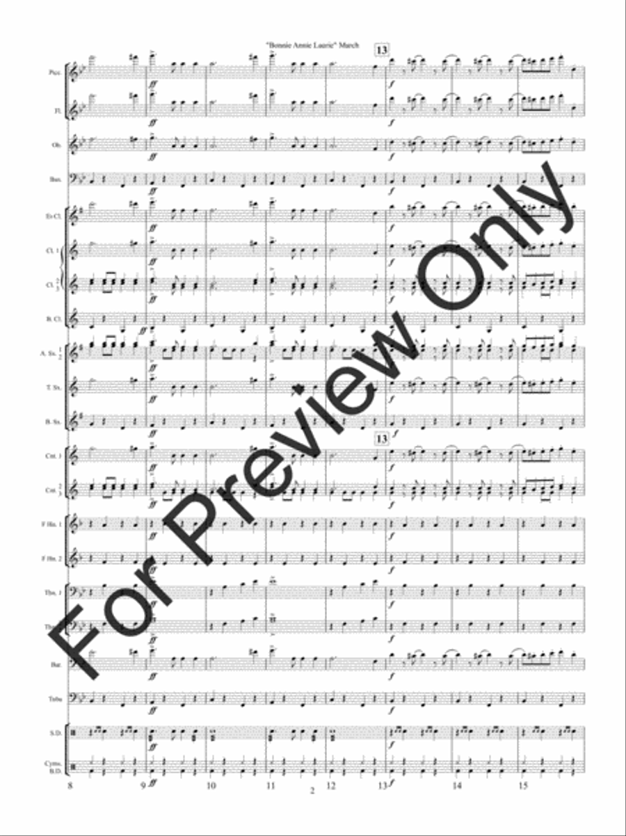 Bonnie Annie Laurie March (Score) Concert Band scores gallery preview page 5
