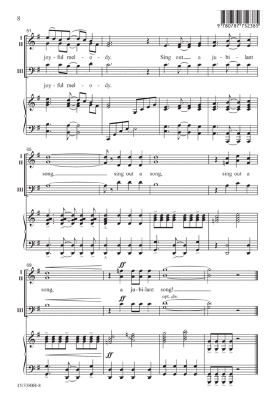 We Sing a Jubilant Song 3-Part scores gallery preview page 8
