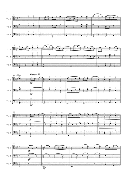 Gavotte I & II from Suite no. 6 for Cello Solo, transcribed for 3 Cellos