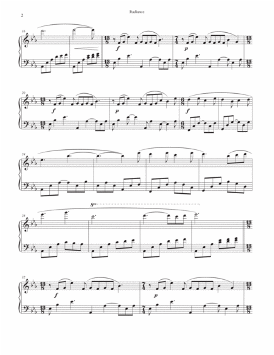 Radiance Piano Solo scores gallery preview page 3
